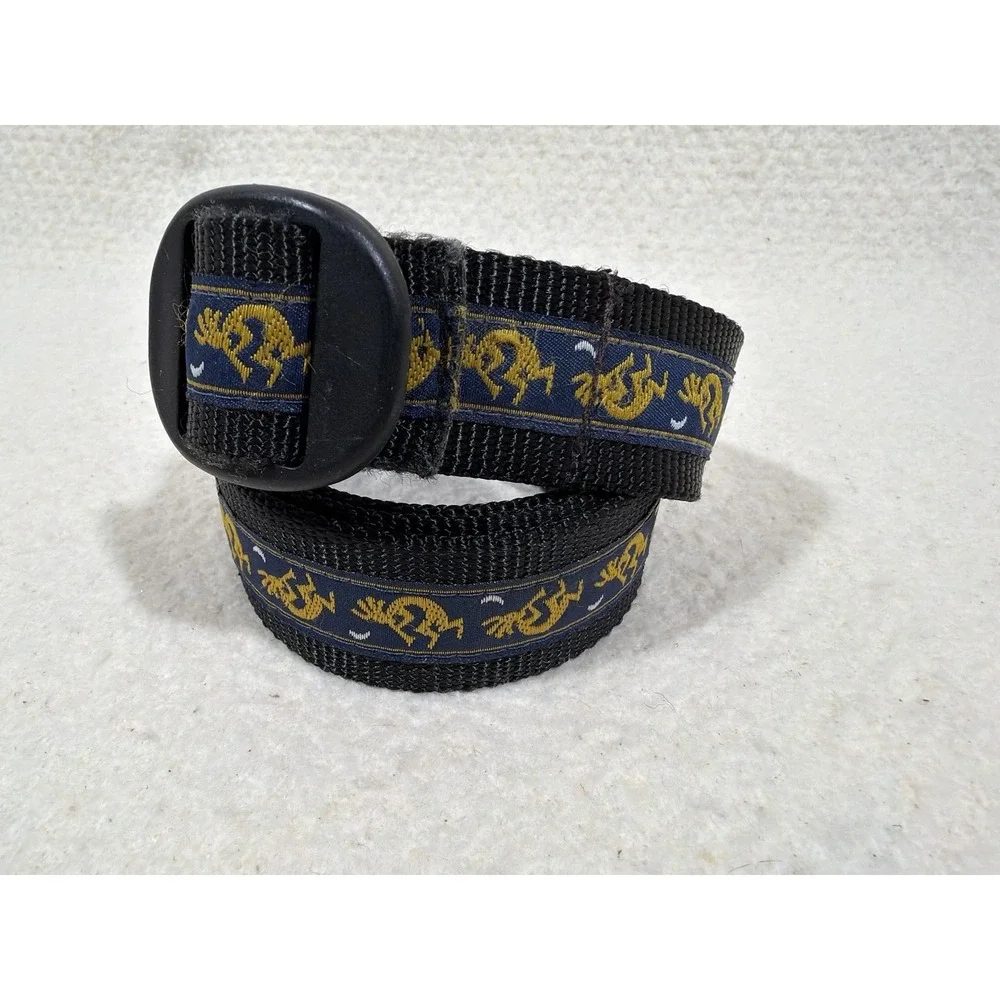 Timberland Kokopelli Belt 36 Black Woven Embroidered Western 1 Inch